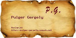 Pulger Gergely névjegykártya